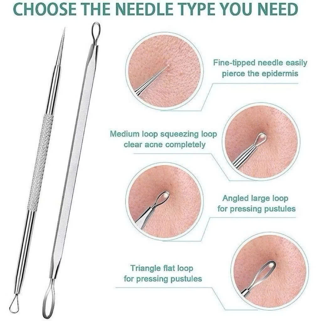 BỘ DỤNG CỤ NẶN MỤN 5 CÂY CÓ HỘP ĐỰNG - Hàng chính hãng