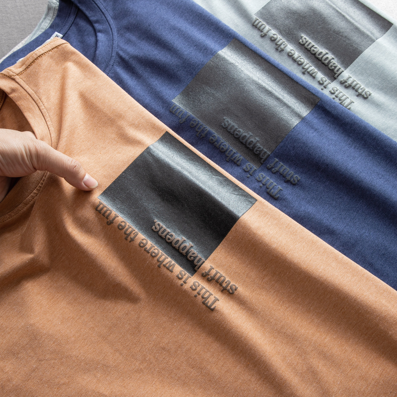 Áo Thun Nam Cổ Tròn Cotton In Họa Tiết trẻ trung AT112