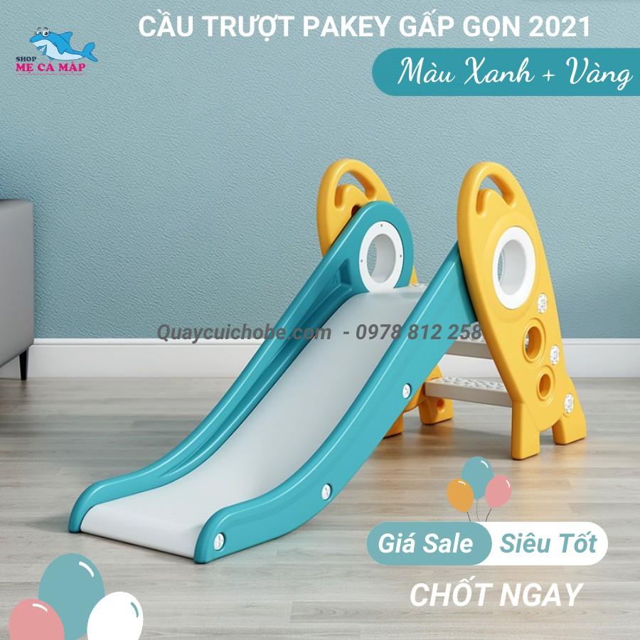 Cầu trượt cho bé gấp gọn đủ 3 màu Hồng xanh trắng, có sẵn nhựa nguyên sinh HDPE an toàn