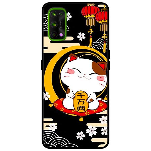 Ốp lưng dành cho Realme 7 Pro mẫu Mèo Nền Đen