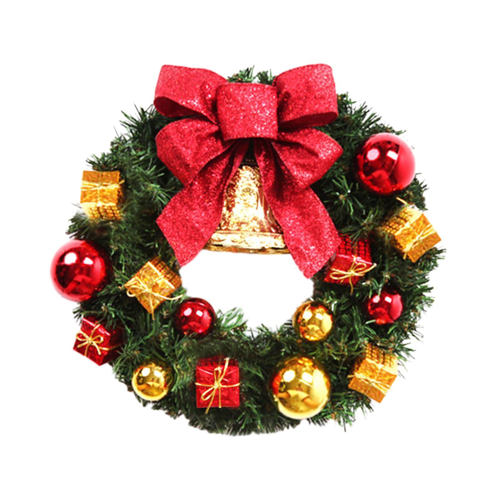 Artificial Christmas Wreath Front Door Wreath 30cm Housewarming Holiday Garland Decoration for Wedding Home Dining Room Party