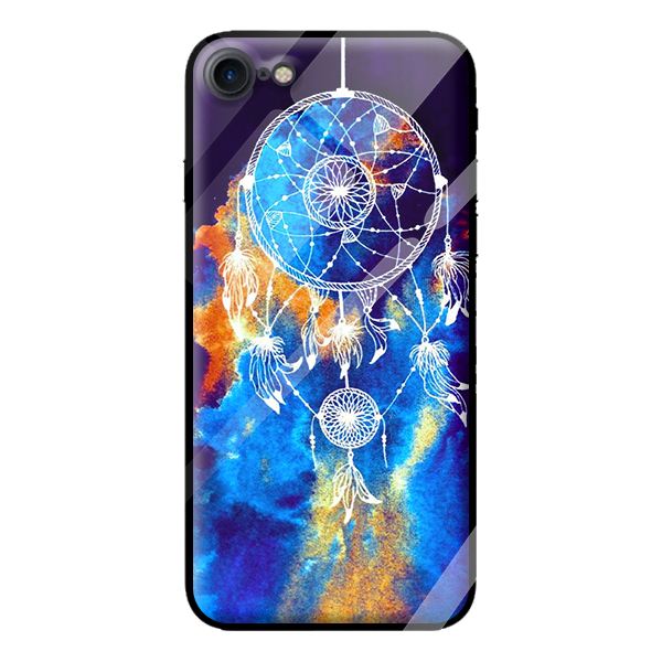 Ốp kính cường lực cho iPhone 8 mẫu NỀN XANH 1 - Hàng chính hãng