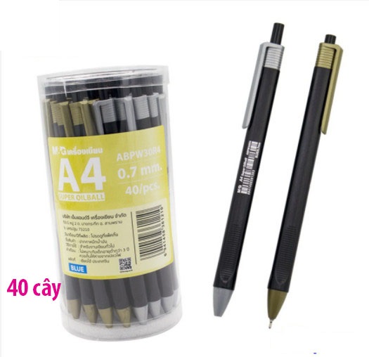 Combo 5 bút bi mực dầu 30R4 M&amp;G-mực xanh-0.7mm - ABPW30R4
