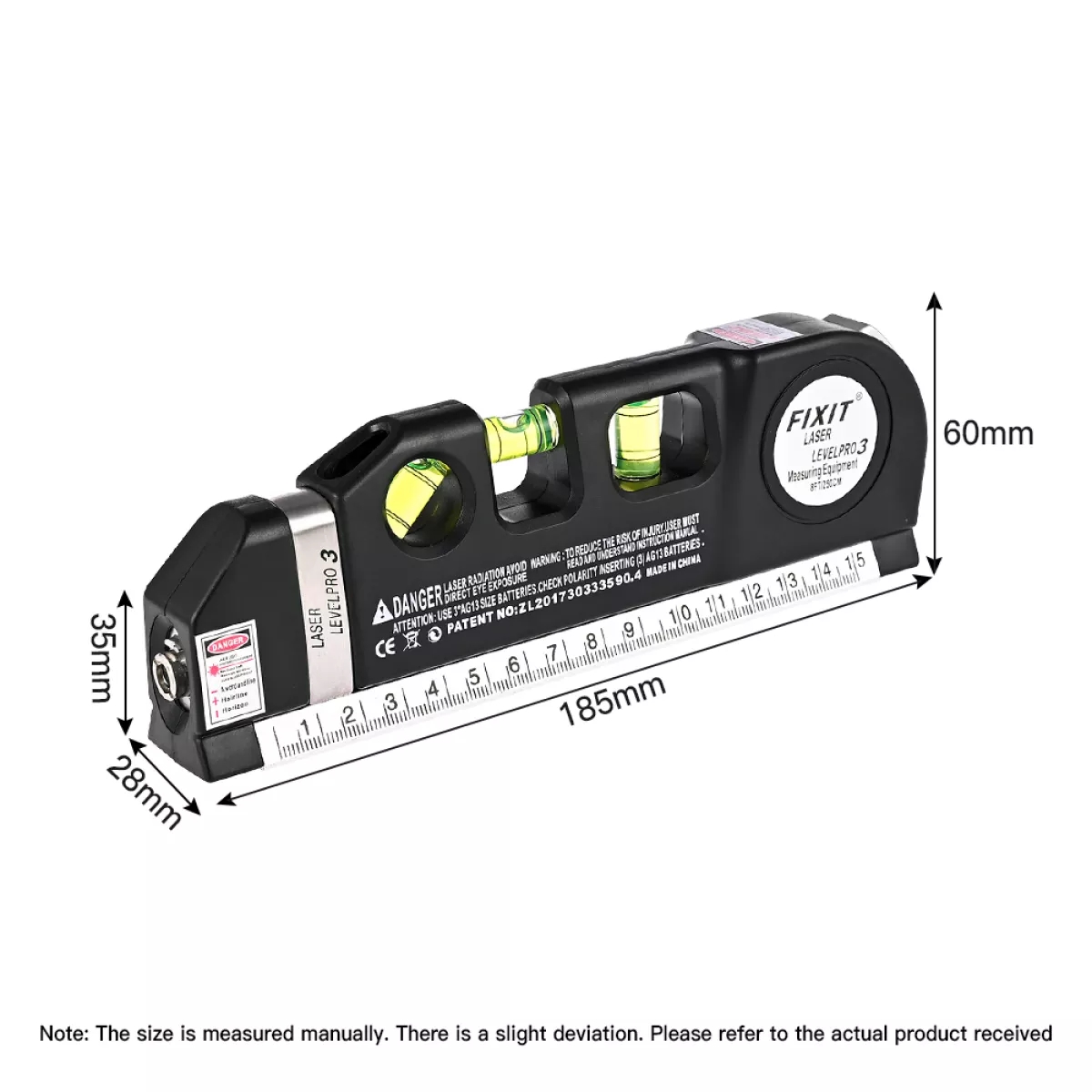 Thước đo khoảng cách bằng laser - máy đo khoảng cách laser cầm tay giá rẻ - Đa chức năng: nằm, đứng, xiên 45 °, thước rút 2.5m, thước 15cm, laser đo cân bằng ngang (Tặng Kèm Thước dây)