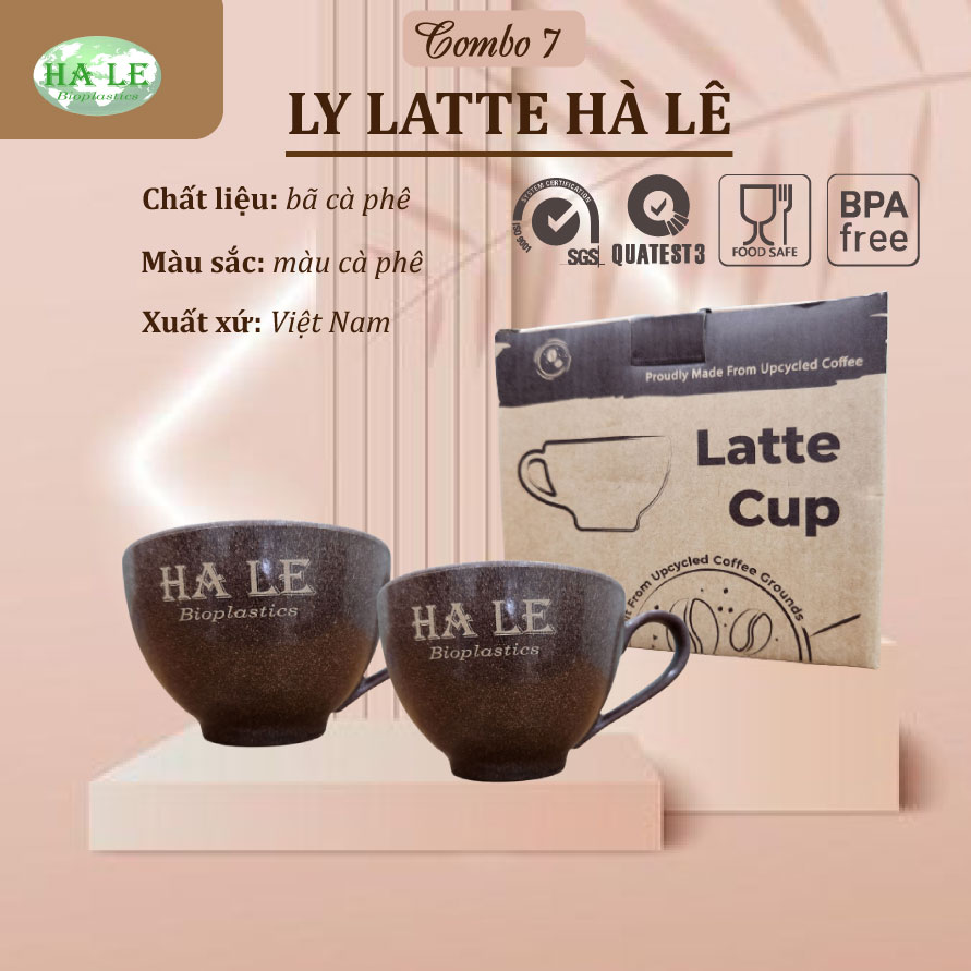 Combo 7: 2 Ly Latte Hà Lê từ bã cà phê