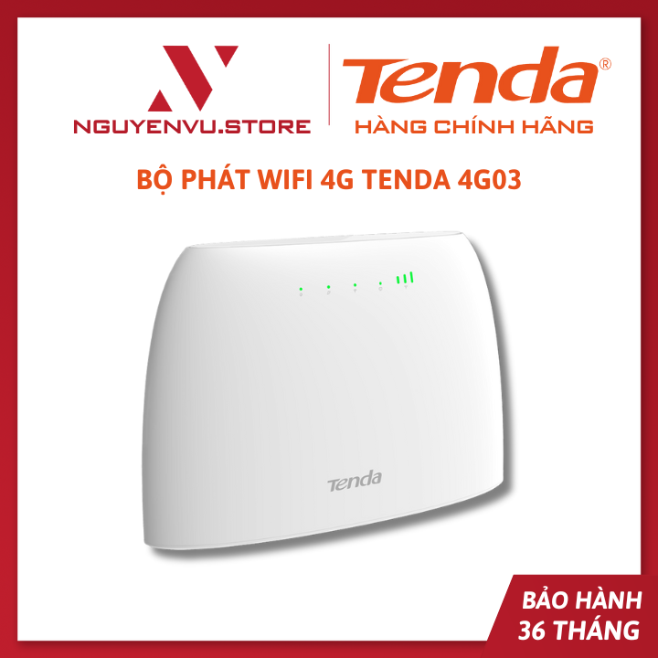 Bộ Phát WiFi 4G Tenda 4G03 | 4G LTE | 300Mbps - Hàng Chính Hãng