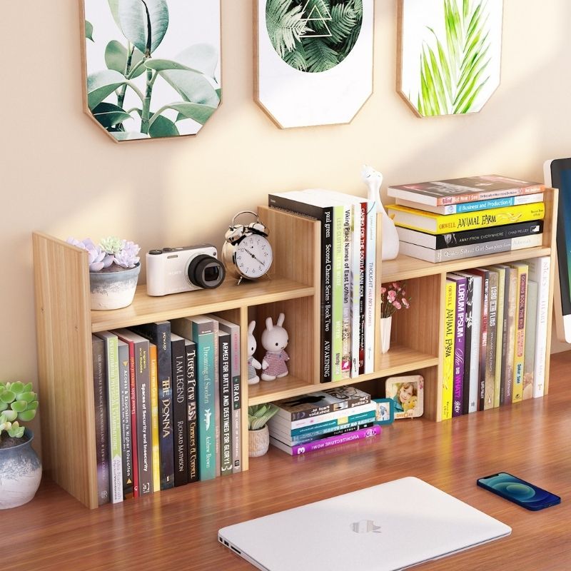 Kệ Sách Để Bàn Gỗ MDF Nhỏ Gọn, Thiết Kế Đơn Giản, Dễ Lắp Ghép, Tuỳ Biến Kiểu Dáng Đa Dạng Thương Hiệu Gosashi-KSDB9THANH