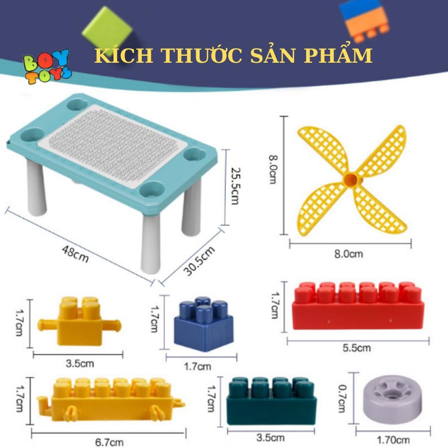 Bàn xếp hình Lego cao cấp đa năng 100 chi tiết cho bé thỏa sức lắp ghép sáng tạo (Learn Building Blocks)