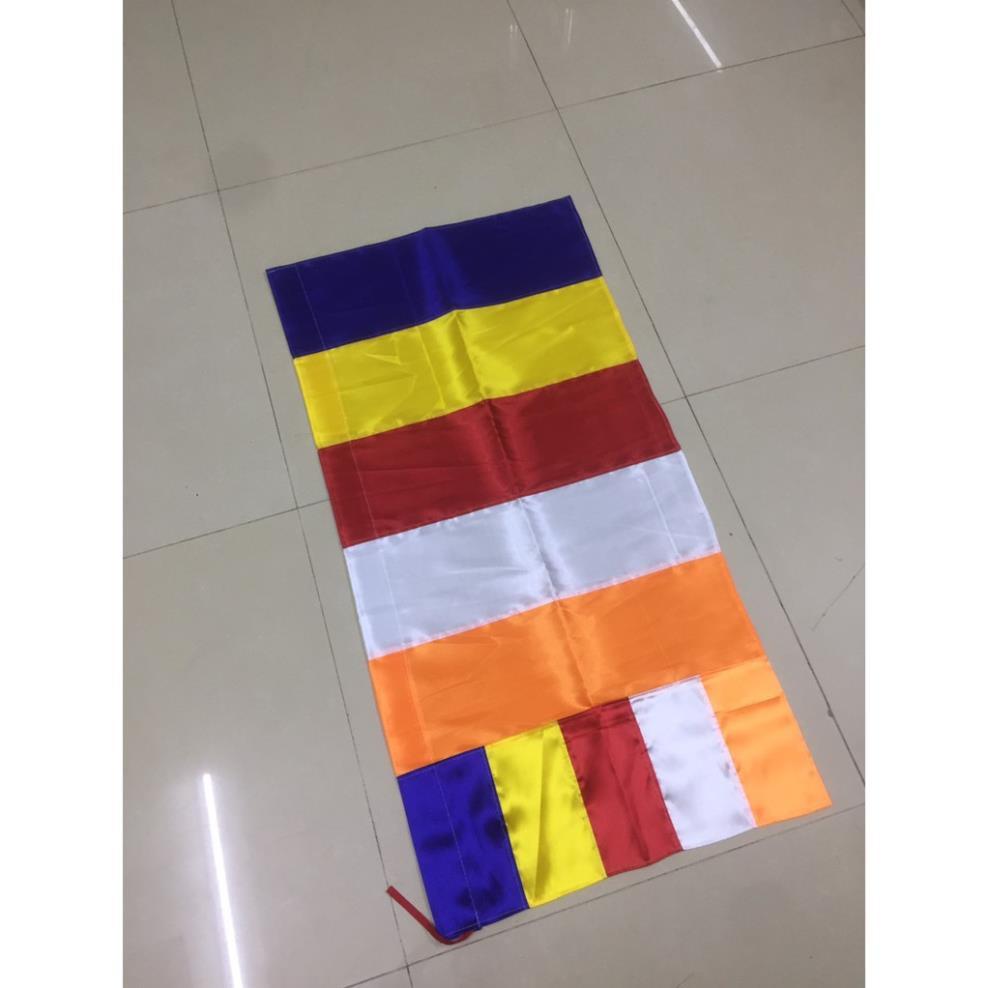 Cờ Phật Giáo 0.5x1m cán dọc