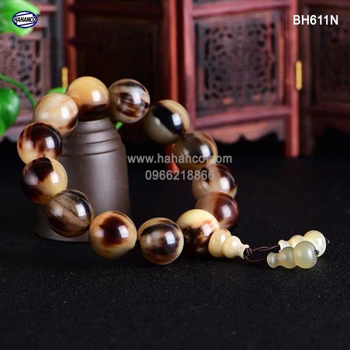 Vòng Sừng Bò Châu Phi vân nưa đuôi Hồ Lô (BH611N) Mang Đến May Mắn Cho Bạn và Gia Đình - Bracelet of HAHANCO