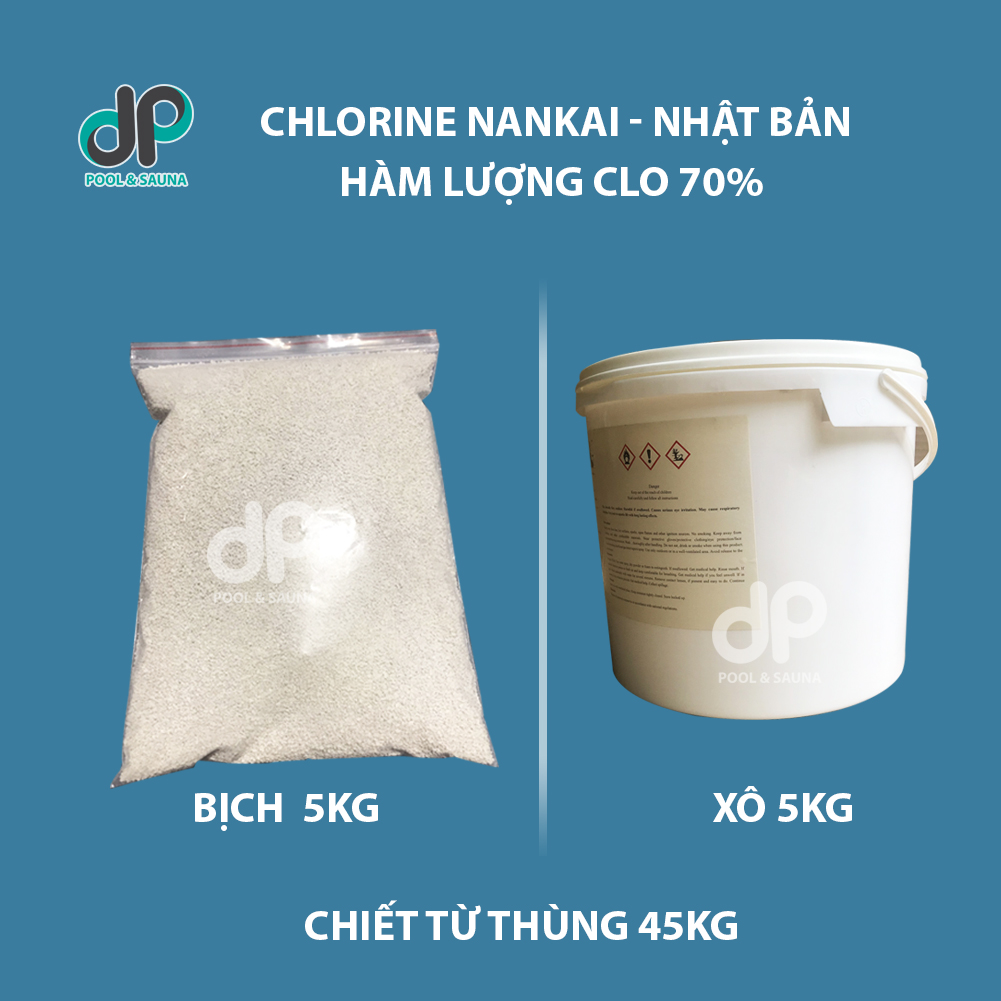 5Kg Clorin Nhật 70%, chlorine Nankai 70% Nhật Bản - Xử lí nước bể bơi, diệt rêu tảo, khử trùng, sát khuẩn, tẩy trắng cực kì hiệu quả