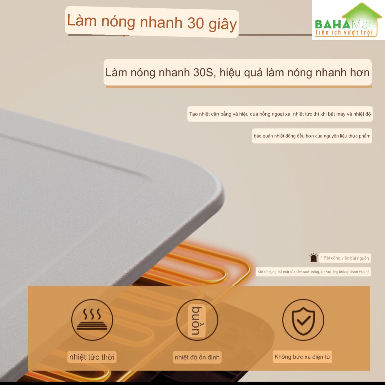 MÂM ĐA NĂNG GIỮ ẤM MÓN ĂN TRONG BỮA - TẤM THÔNG MINH CÁCH NHIỆT FLYPIGS "BAHAMAR" Có 12 mức điều chỉnh nhiệt độ, có thể gập lại và dễ dàng cất giữ