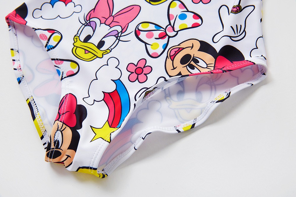 Đồ bơi cho bé gái Mickey vịt Donald Minnie vầu vồng liền thân phối màu cực xinh chất đẹp 1-6T - Misolbooks ảnh thật