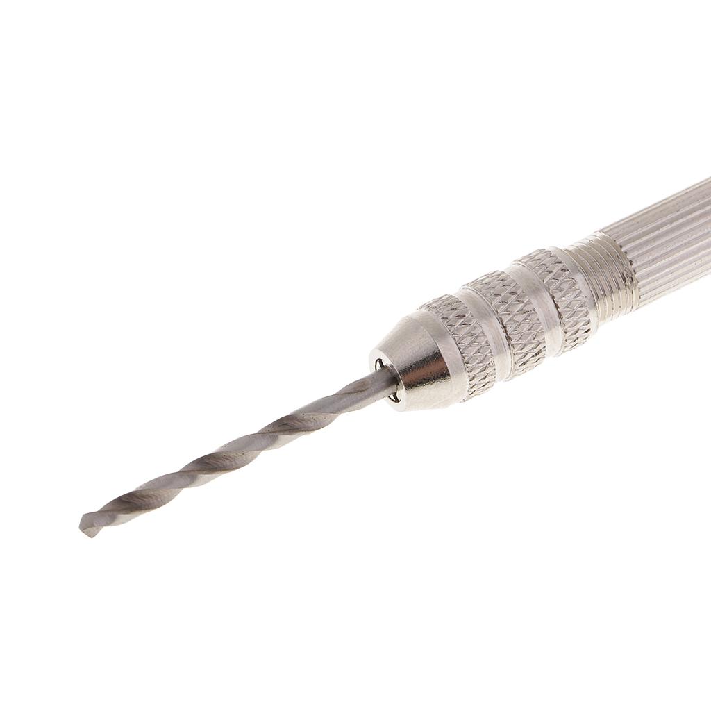 11 Mini Micro Twist Hand Drill 0.8-3mm Bits Set Hand Pin Vise Jewelry Tools