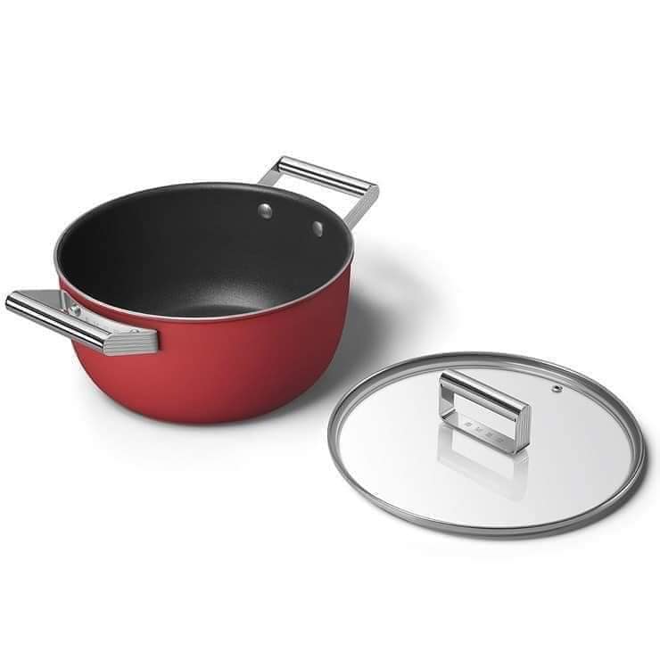 Nồi Smeg Casserole CKFC24411RDM 24cm màu đỏ - Made in Italy Hàng Chính Hãng