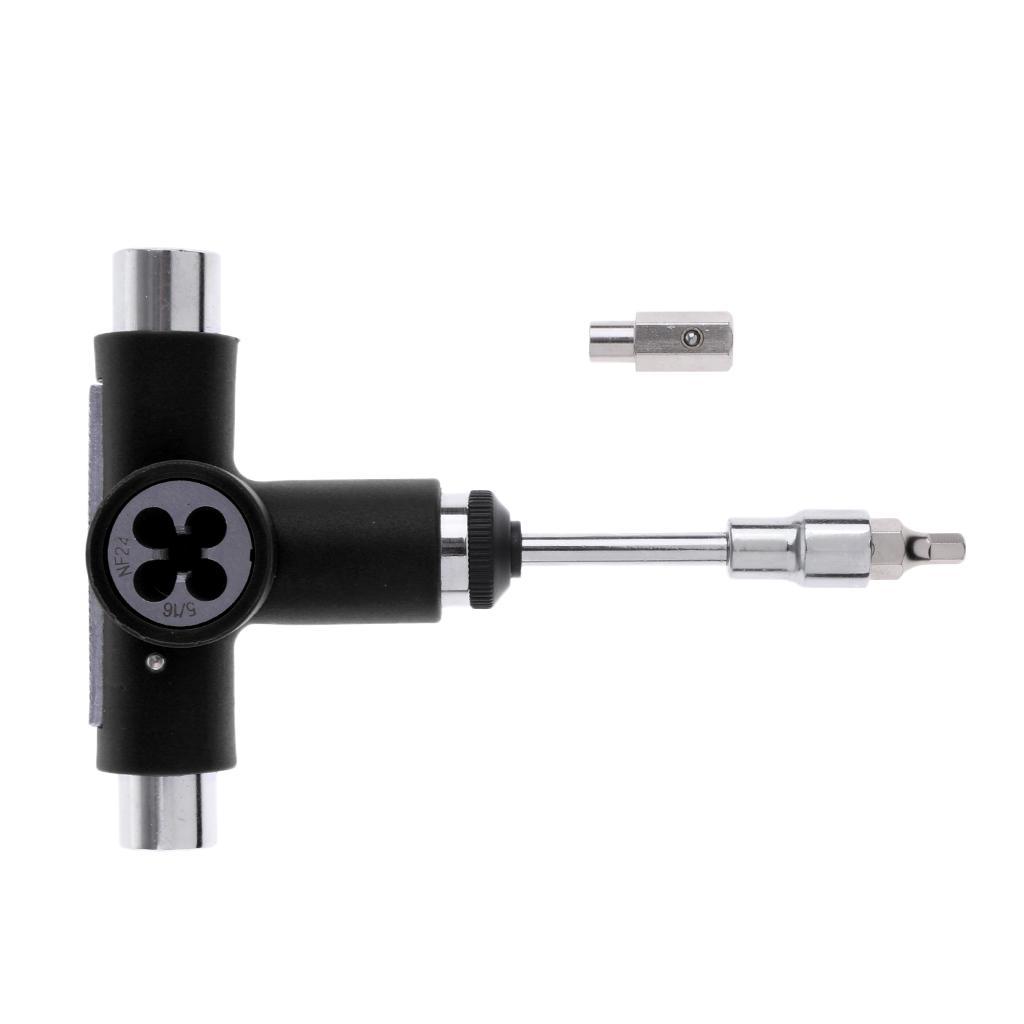 Skateboard Deck Sandpaper Grip Tape + Longboard Wrench all-in-one T-tool