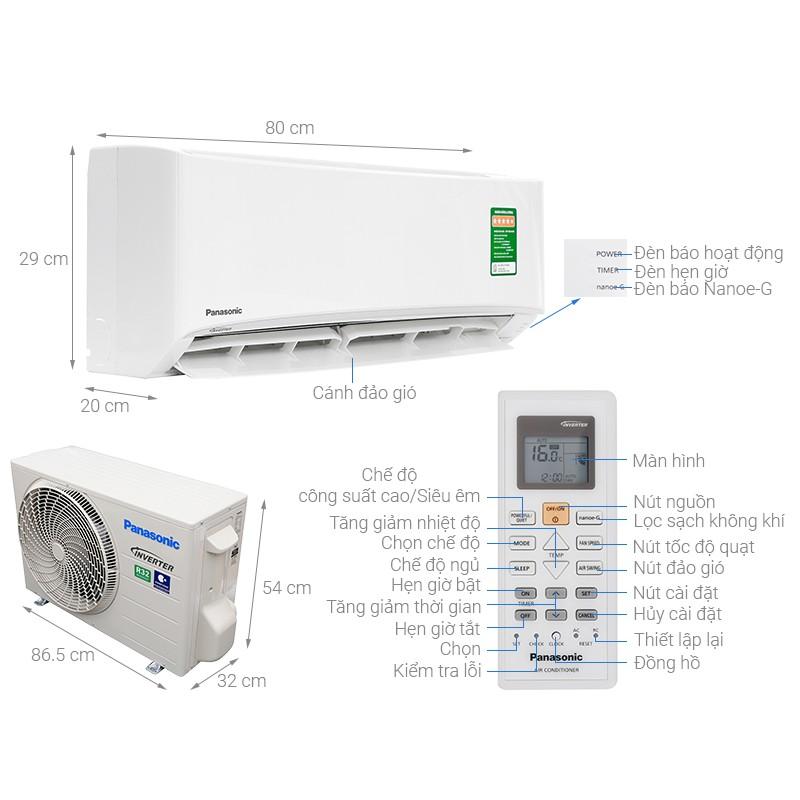 Điều hòa Panasonic 1 chiều Inverter R32 Tiêu chuẩn CS/CU-XPU12XKH-8 -