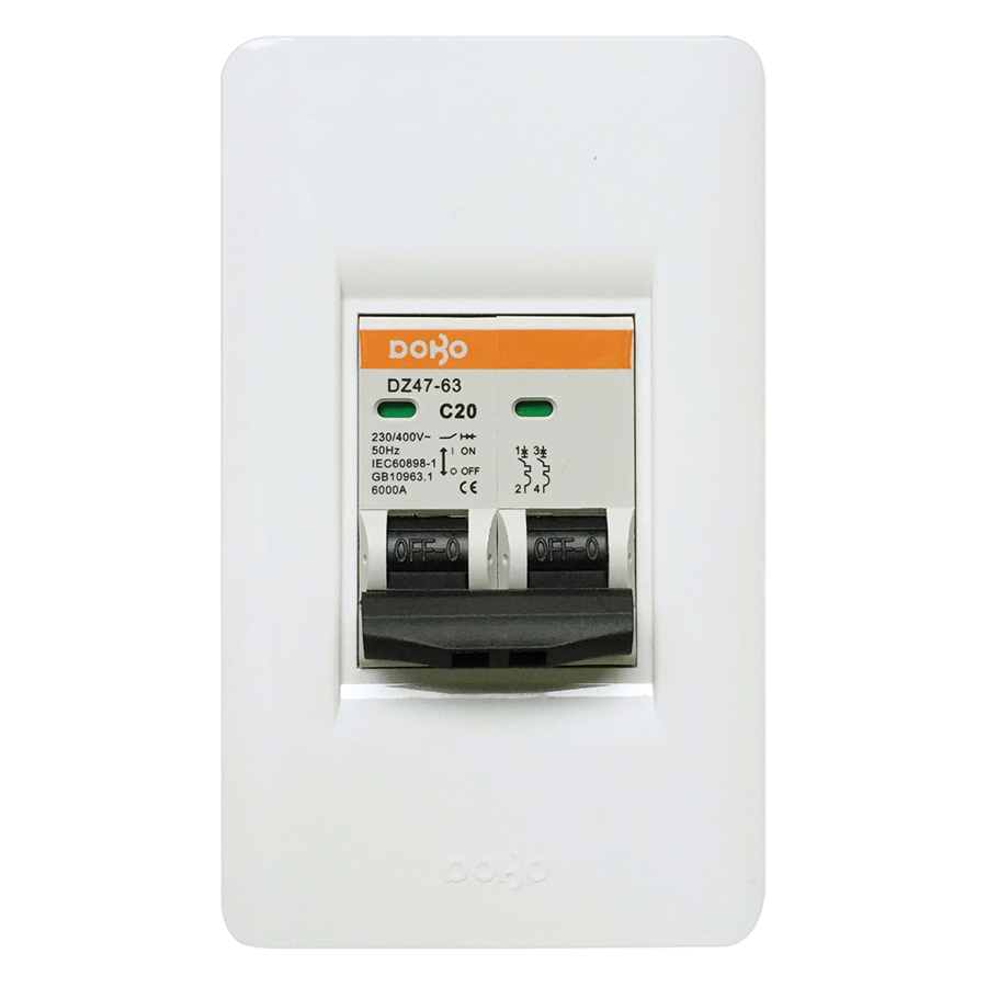 Cầu Dao Tự Động 2 Pha Dobo Electric Korea - Trắng