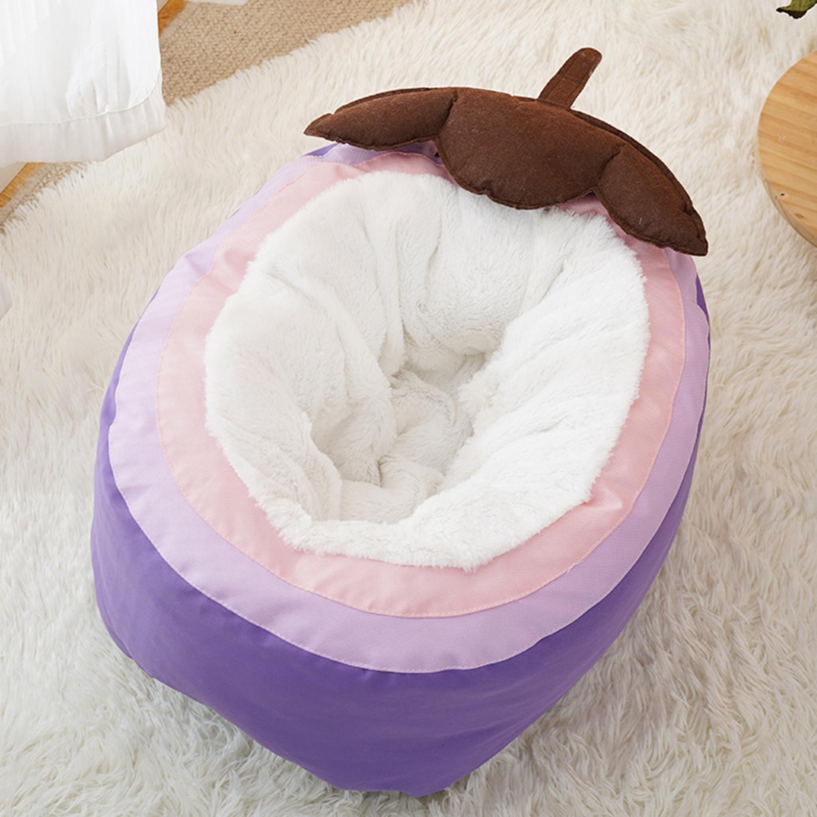 Plush Cave Pet Bed Cat Kitten Cozy Nest Dog Tent Washable Nonslip Warm House