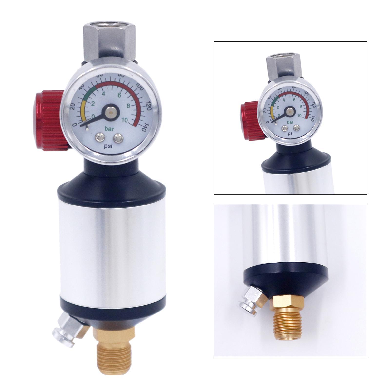3 Pieces Spray Gun Regulator Gauge with Air Filter Oil Water Separator Tool