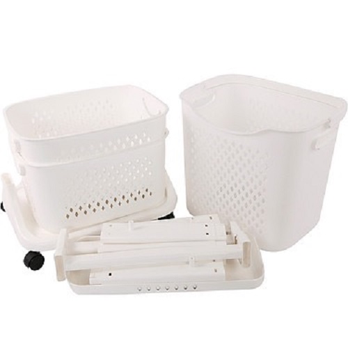 Kệ 4 tầng đựng đồ dùng cho bé, quần áo, khăn, tả, sữa - đựng đồ nhà bếp, nhà tắm có bánh xe