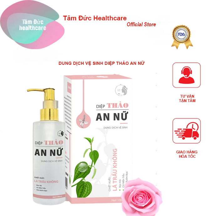 Dung dịch vệ sinh Diệp Thảo An Nữ giúp làm sạch nhẹ nhàng, cân bằng độ pH, giảm mùi hôi và ngăn ngừa viêm nhiễm nấm ngứa