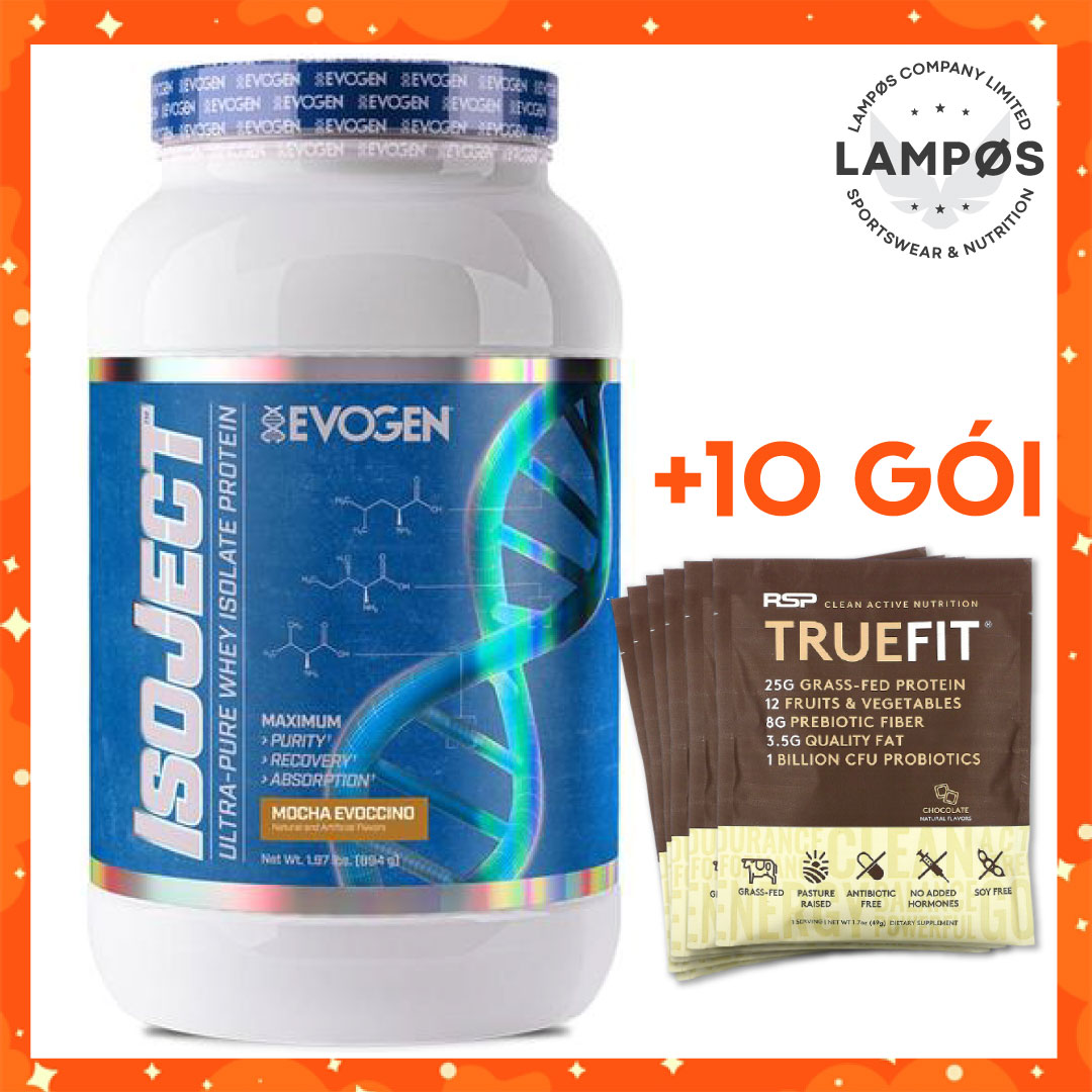 Combo Sữa Tăng Cơ Whey Protein IsoJect Evogen - Kèm 10 Gói RSP TrueFit Sữa Thay Thế Bữa Ăn Tiện Lợi, Hỗ Trợ Tăng Cơ Giảm Mỡ, Chứa Vitamin Khoáng Chất &amp; Men Tiêu Hóa