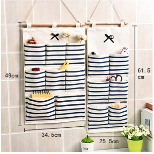 ️️Túi đựng đồ treo tường 3 ngăn tiết kiệm diện tích - thiết kế xinh xắn bền đẹp đa năng tiện lợi - giao màu ngẫu nhiên