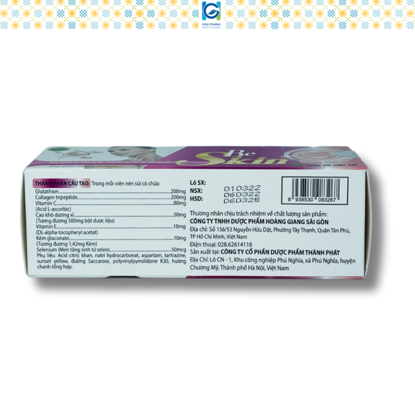 Sủi uống trắng da toàn thân BE SKIN