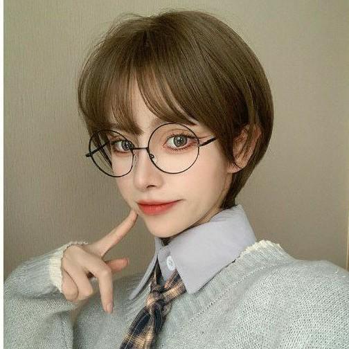Wig teen/lolita/cosplay TT002 tomboy màu nâu lưới hoa