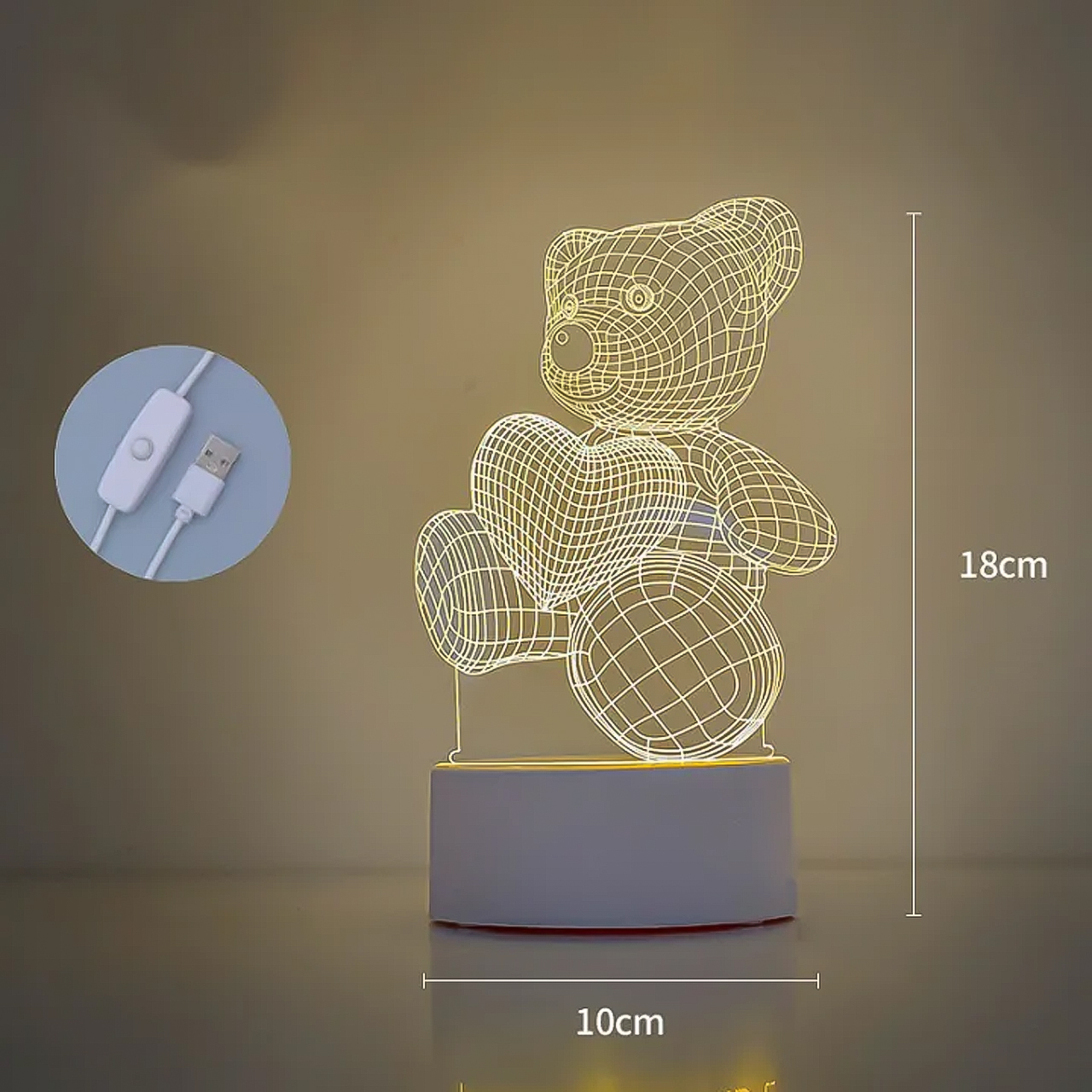 Đèn ngủ 3D trang trí phòng  cắm điện trực tiếp quà tặng độc đáo - hàng chính hãng Vinetteam