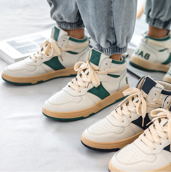 Giày Thể Thao Nam GEMI- Giày Sneaker Màu Xanh Lam - Xanh Lá Mẫu Mới 2022, Phong Cách Thời Trang Trẻ Trung, Cổ Cao - G5518