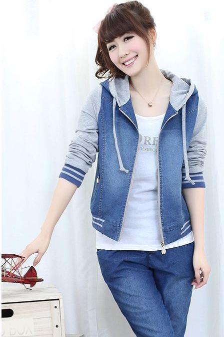 ÁO KHOÁC JEAN (DENIM) PHỐI TAY NỈ CAO CẤP- HÀNG QUẢNG CHÂU