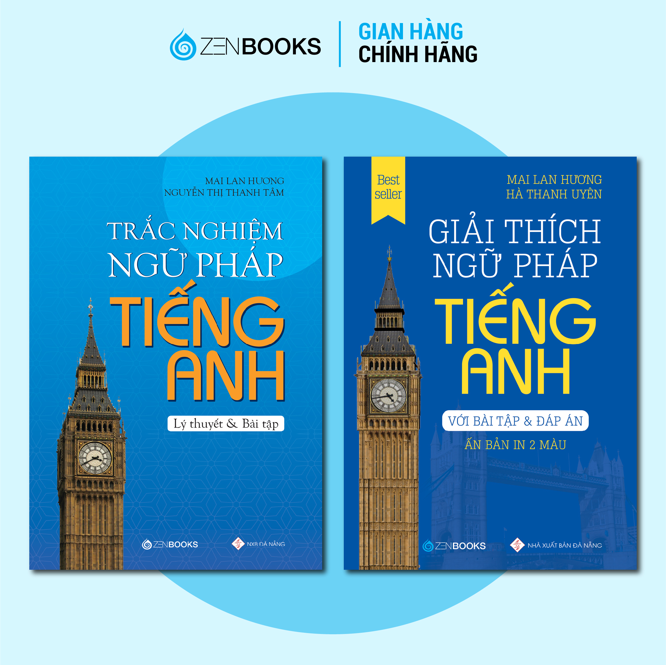 Sách - Combo 2 Cuốn Giải Thích Ngữ Pháp (In 2 Màu) Và Trắc Nghiệm Ngữ Pháp Tiếng Anh - Mai Lan Hương