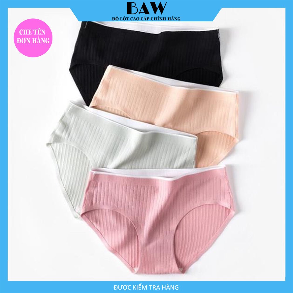 Hình ảnh Bộ 5 Quần Lót Cotton Gân Tăm Không Đường May Kháng Khuẩn thương hiệu BAW QLN27