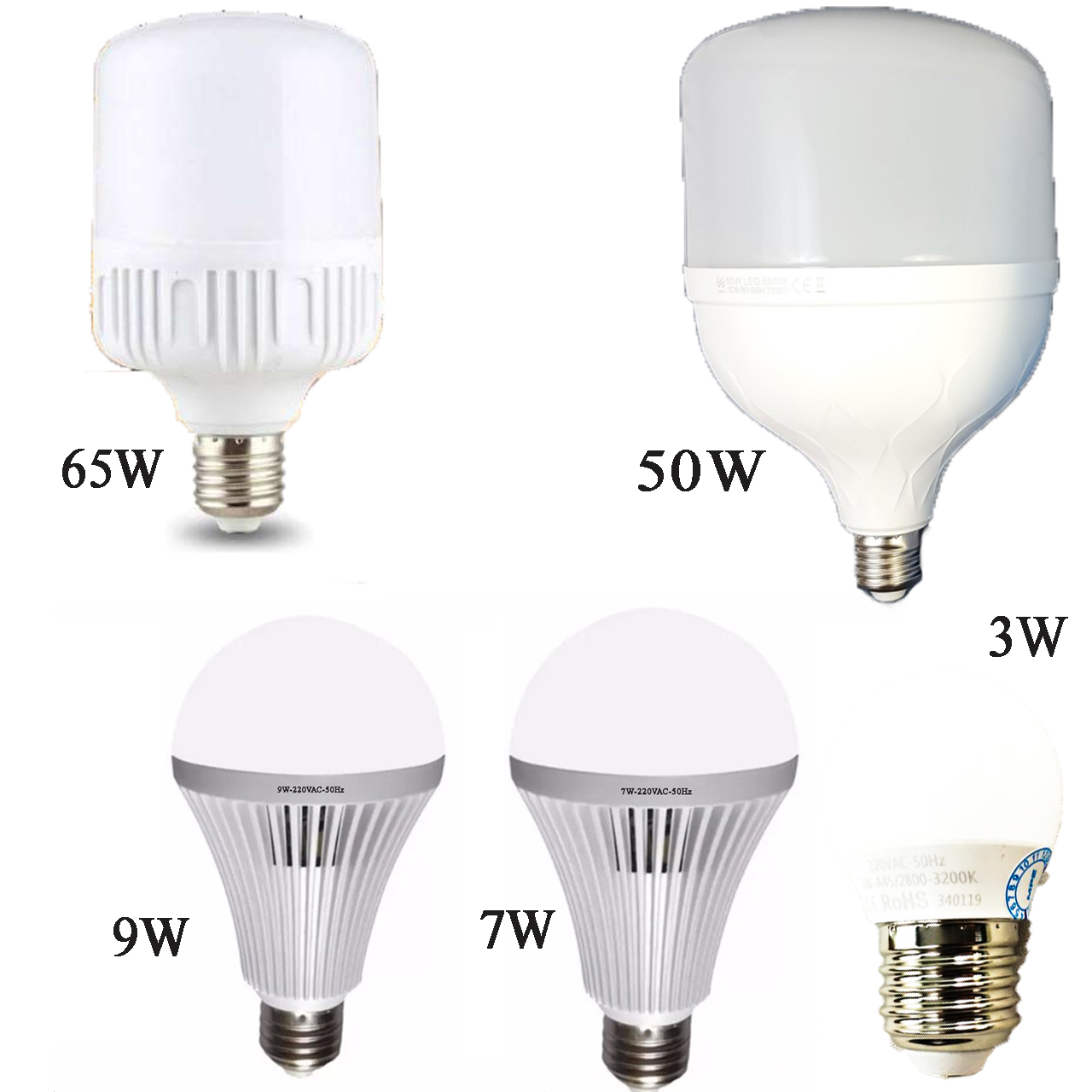 Bóng đèn Led Bulb 3W 7W 9W 50W 65W siêu sáng siêu tiết kiệmgng( 1 Bóng )
