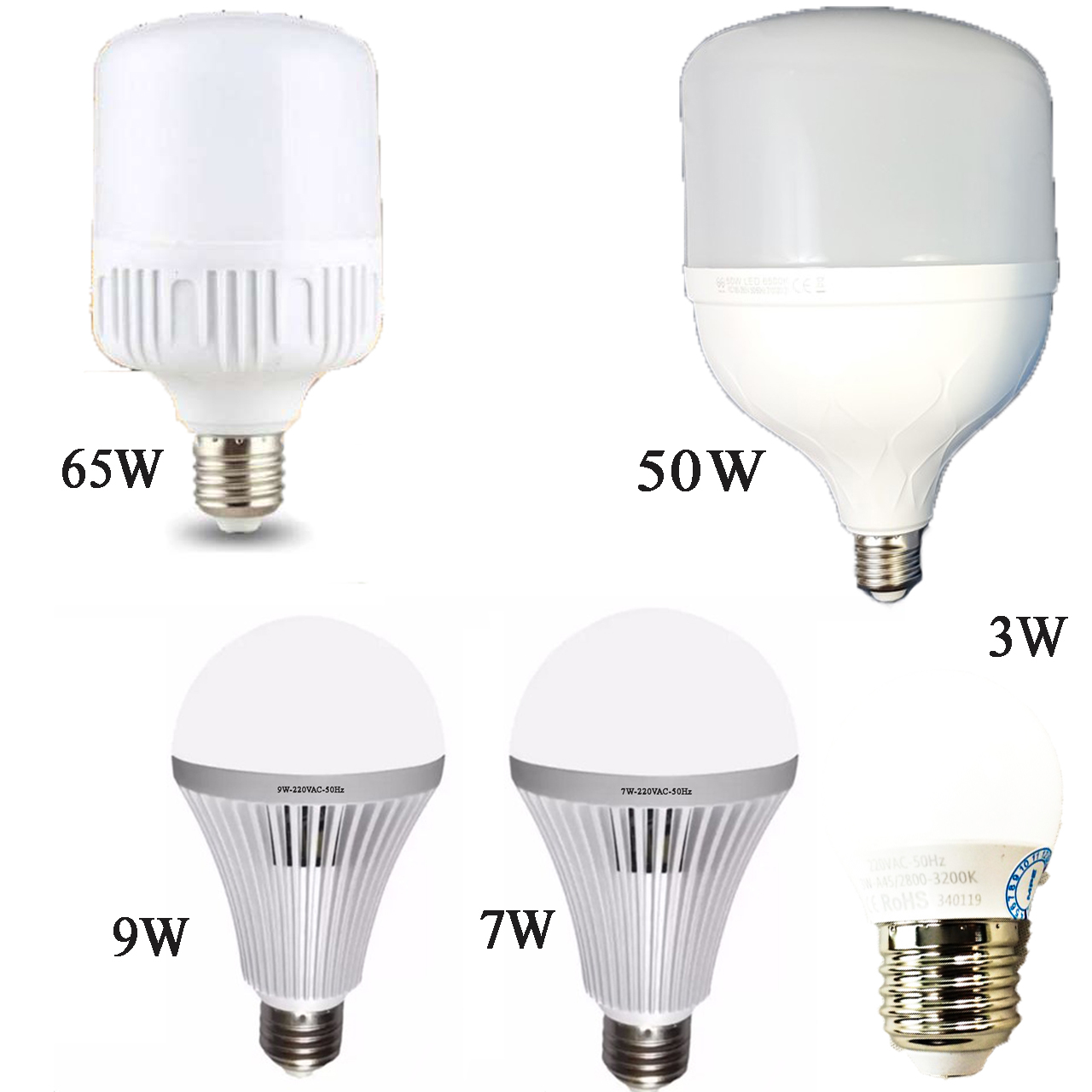 Bóng đèn Led Bulb 3W 7W 9W 50W 65W siêu sáng siêu tiết kiệmgng
