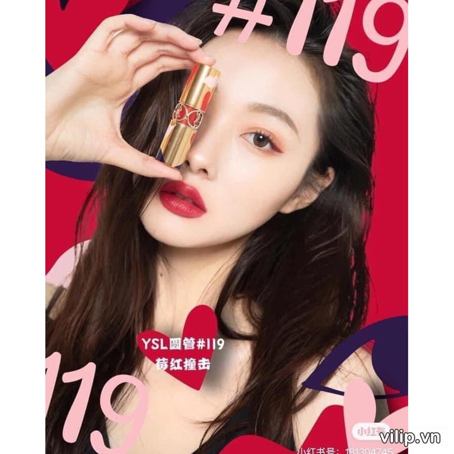 Son YSL Rouge Volupte Shine Collector I Love You Light Me Red 119 – Đỏ Cherry ( phiên bản giới hạn )