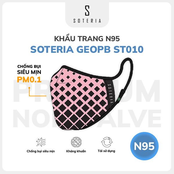 Khẩu trang thời trang Soteria GEOPB ST010 - N95 lọc hơn 99% bụi mịn 0.1 micro