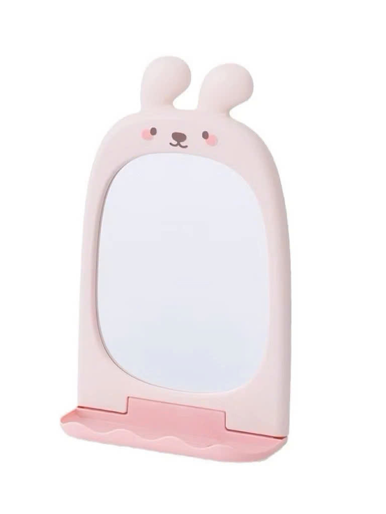 Gương Trang Điểm Treo Tường Hình Thỏ Có Kệ – Gương Skincare Dễ Thương, Tiện Lợi Cho Phòng Ngủ, Nhà Tắm HÀNG CHÍNH HÃNG MINIIN