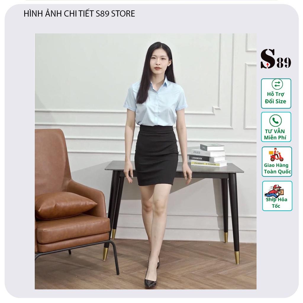 Áo công sở màu trắng nữ không nhăn, không lộ có ngắn tay và dài tay, cổ đức