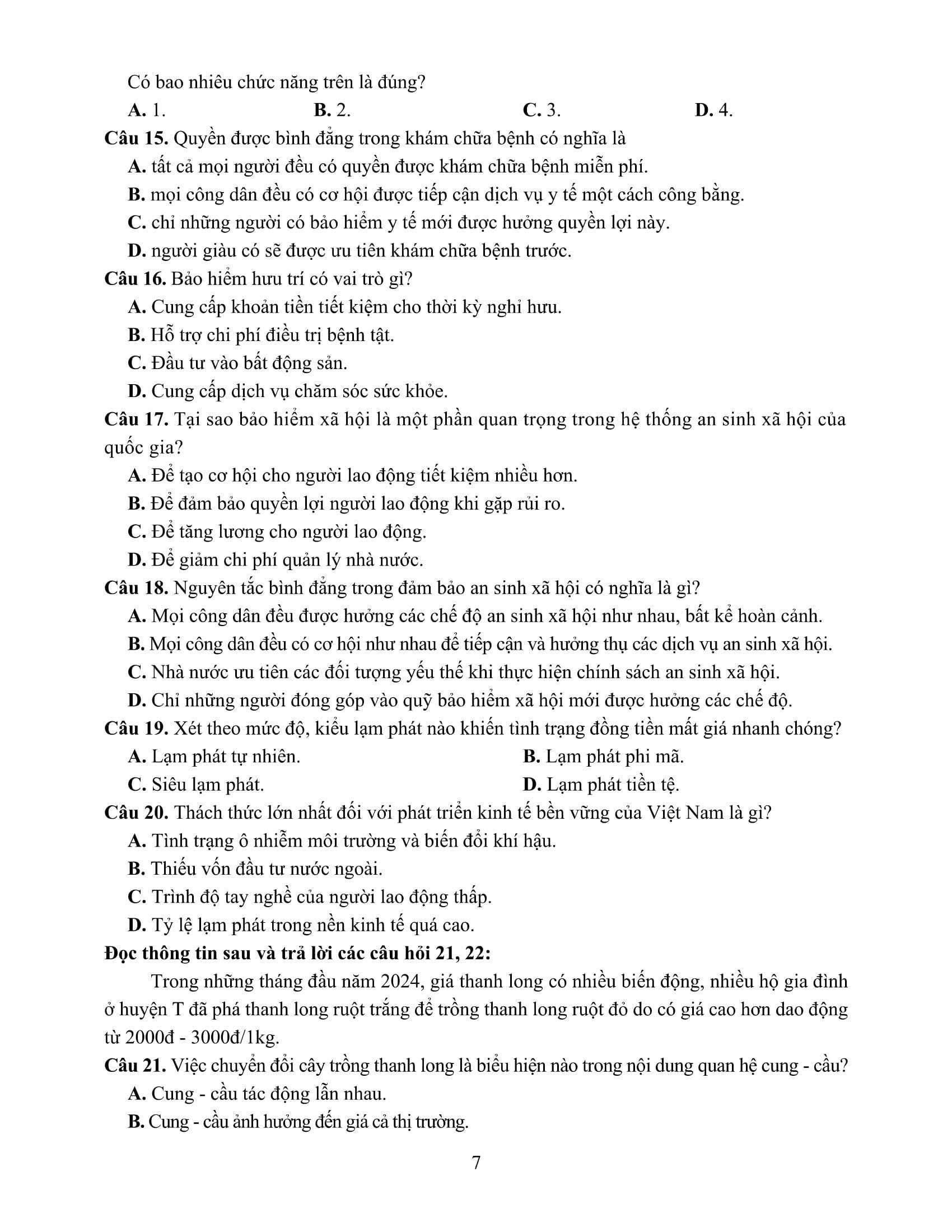 Sách - Bộ Đề Ôn Luyện Chuyên Sâu - Môn Giáo Dục Kinh Tế Và Pháp Luật - Kỳ Thi Tốt Nghiệp THPT Theo Chương Trình GDPT Mới