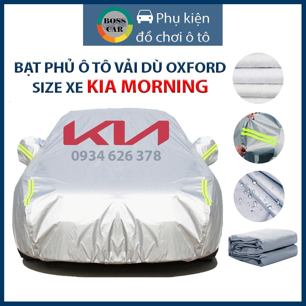 Bạt phủ xe ô tô KIA MORNING 3 lớp tráng bạc thông minh, chất liệu vải dù oxford cao cấp, áo chùm bảo vệ xe 4,5,7 chỗ