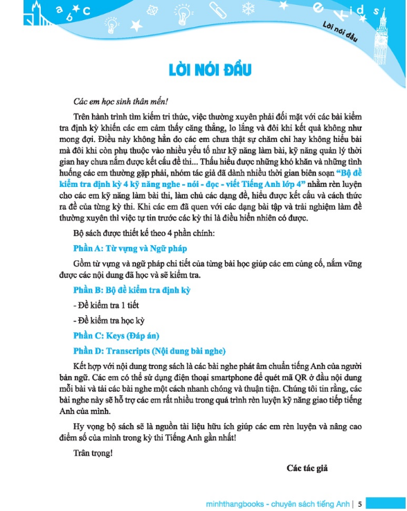 Sách - GLOBAL SUCCESS - Bộ đề kiểm tra định kỳ 4 kỹ năng lớp 4 tập 1 ( có đáp án )