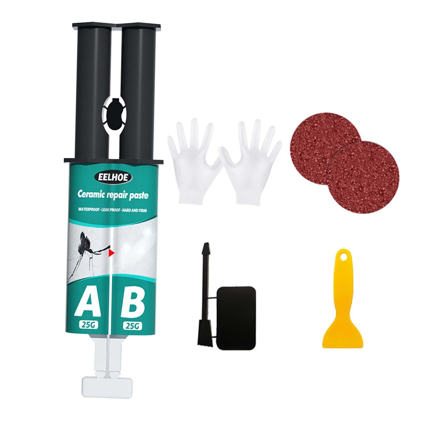 Tile Repair Agent Drywall Patch Repair Set Easy to Fill Quick Drying 50G Ab Glue Set Ceramic Crack Repairing Agent for Bathroom Crack Repair