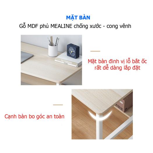 Bàn Gỗ Làm Việc Kèm Kệ Lững 80cm VT - Màu Ngẫu Nhiên