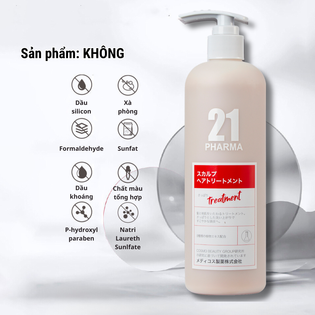 Combo Dầu Gội Kiêm Dầu Giảm Bết + Dâu Xả Giảm Rụng Tóc Pharma 21 Nhật Bản - Chai 600ml