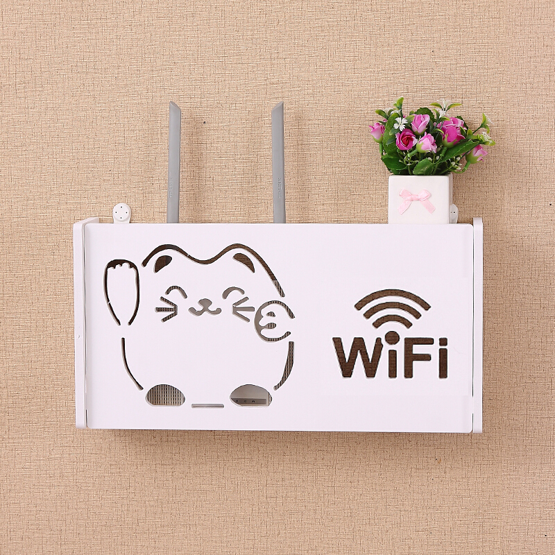 kệ wifi treo tường Lucky Cat không khoan chữ nhật  phù hợp với wifi xiaomi tplink viettel fpt