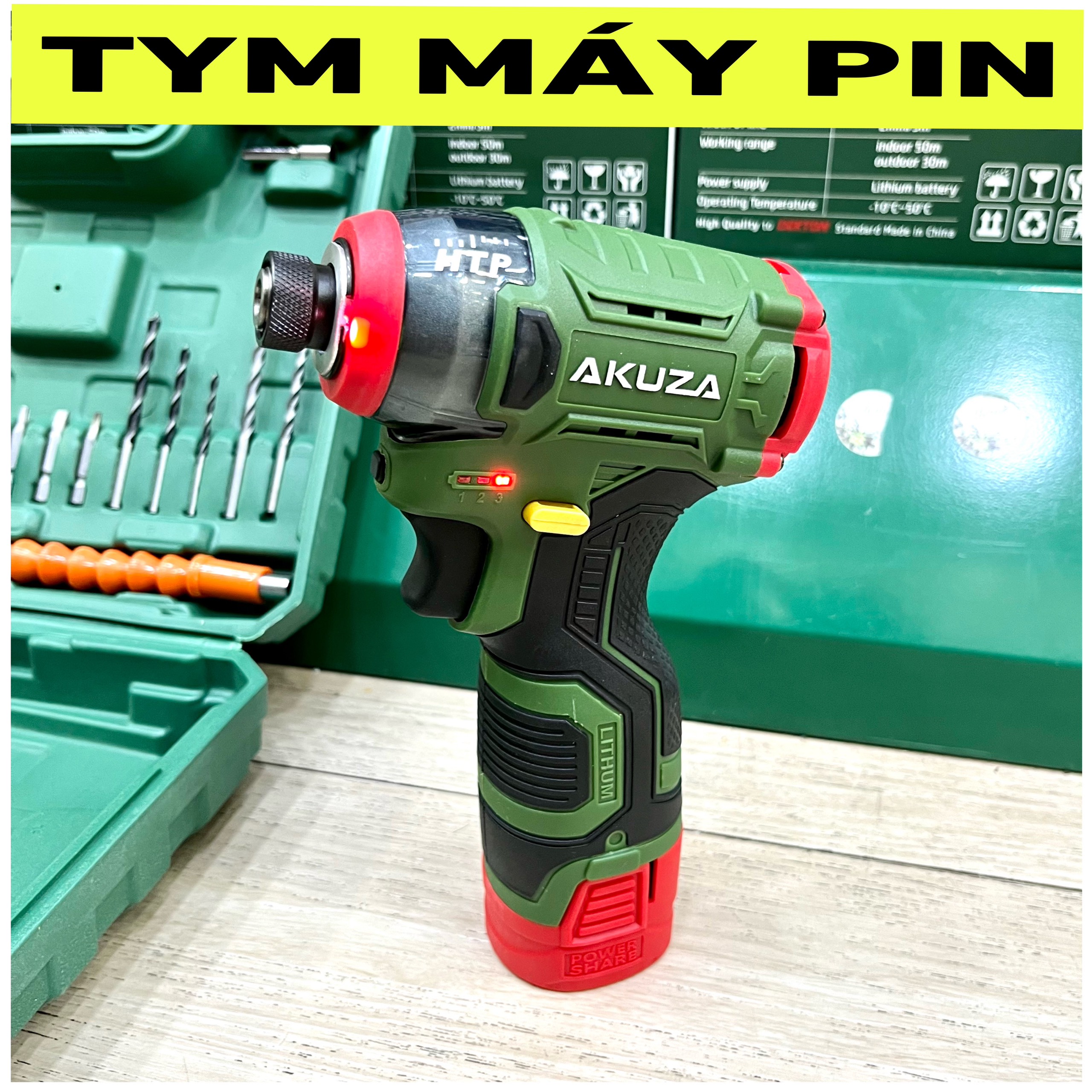 Bộ máy bắn vít búa pin 16.8V Akuza CV2 – Tym Máy Pin