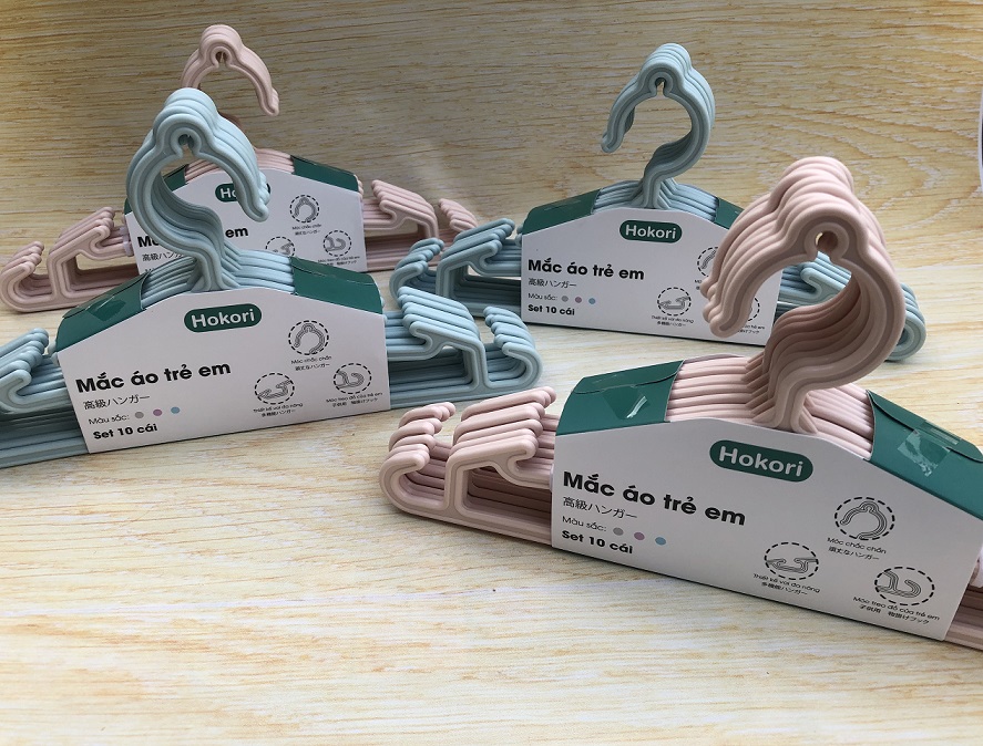 Set 10 móc áo trẻ em 2830 Hokori - Giao màu ngẫu nhiên